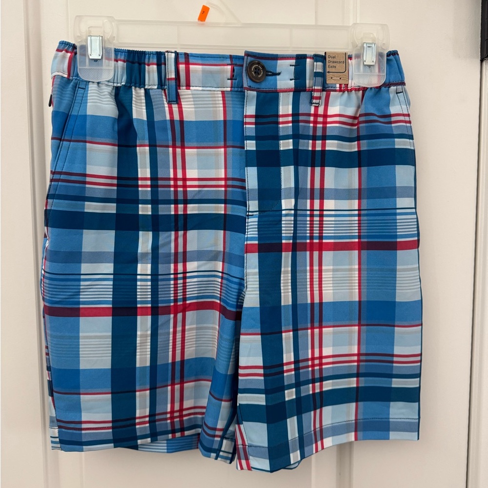 Chubbies Kids Blue and Red Plaid Shorts